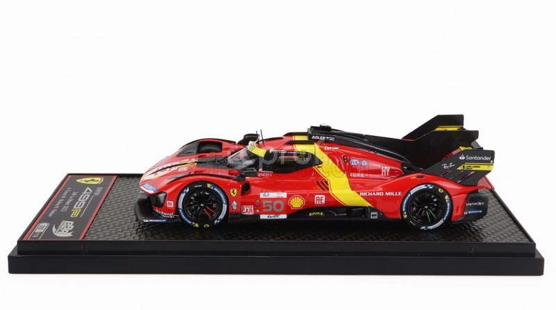 Bbr-models Ferrari 499p 3.0l Turbo V6 Team Ferrari Af Corse N 50 5th 24h Le Mans (pole Position) 2023 Antonio Fuoco - Miguel Molina - Nicklas Nielsen 1:43 Červená Žlutá Černá