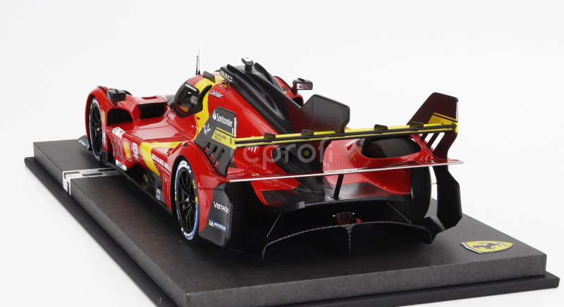 Bbr-models Ferrari 499p 3.0l Turbo V6 Team Ferrari Af Corse N 50 5th 24h Le Mans (pole Position) 2023 Antonio Fuoco - Miguel Molina - Nicklas Nielsen - Con Vetrina - With Showcase 1:18 Červená Žlutá Černá