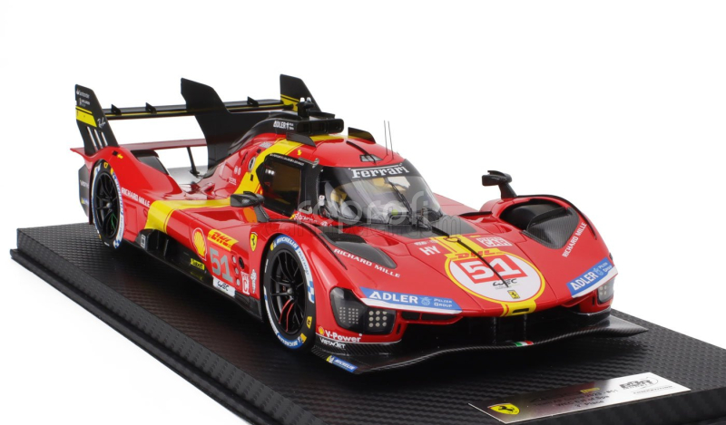 Bbr-models Ferrari 499p 3.0l Turbo V6 Team Ferrari Af Corse N 51 3rd Wec 6h Spa 2023 Alessandro Pier Guidi - James Calado - Antonio Giovinazzi 1:18 Červená Žlutá Černá