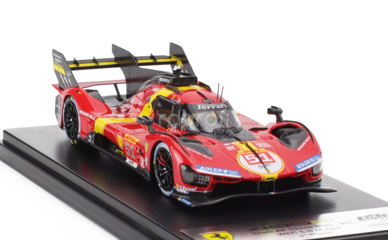 Bbr-models Ferrari 499p 3.0l Turbo V6 Team Ferrari Af Corse N 51 3rd Wec 6h Spa 2023 Alessandro Pier Guidi - James Calado - Antonio Giovinazzi 1:43 Červená Žlutá Černá