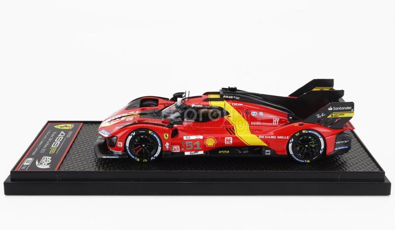 Bbr-models Ferrari 499p 3.0l Turbo V6 Team Ferrari Af Corse N 51 Winner 24h Le Mans 2023 Alessandro Pier Guidi - James Calado - Antonio Giovinazzi 1:43 Červená Žlutá Černá