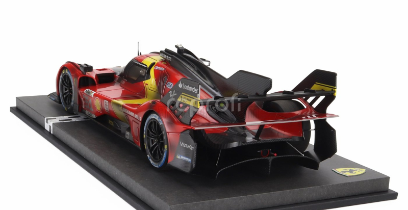 Bbr-models Ferrari 499p 3.0l Turbo V6 Team Ferrari Af Corse N 51 Winner 24h Le Mans (dirty Version - End Of Race) 2023 Alessandro Pier Guidi - James Calado - Antonio Giovinazzi - Con Vetrina - With Showcase 1:18 Červená Žlutá Černá