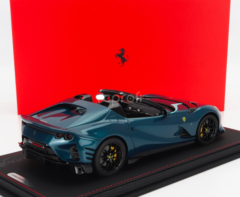 Bbr-models Ferrari 812 Competizione A Spider 2022 - Con Vetrina - With Showcase 1:18 Blu Capri - Modrozelená Met