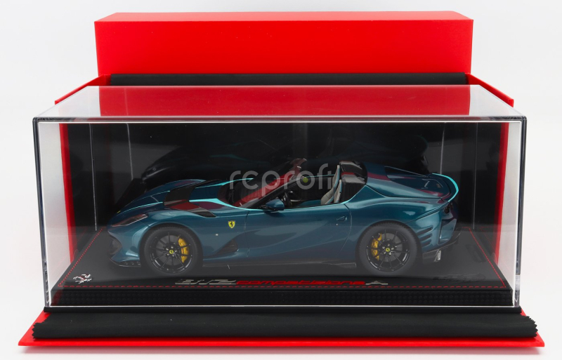 Bbr-models Ferrari 812 Competizione A Spider 2022 - Con Vetrina - With Showcase 1:18 Blu Capri - Modrozelená Met