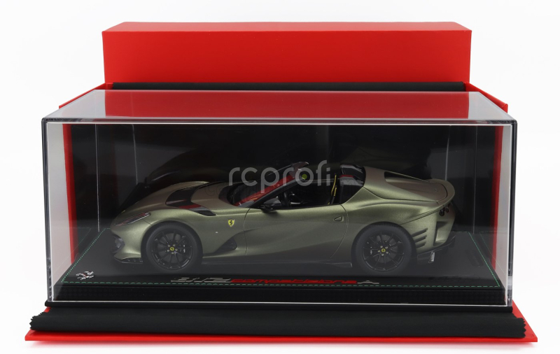 Bbr-models Ferrari 812 Competizione A Spider 2022 - Con Vetrina - With Showcase 1:18 Vered Manzoni - Matná Zelená Černá