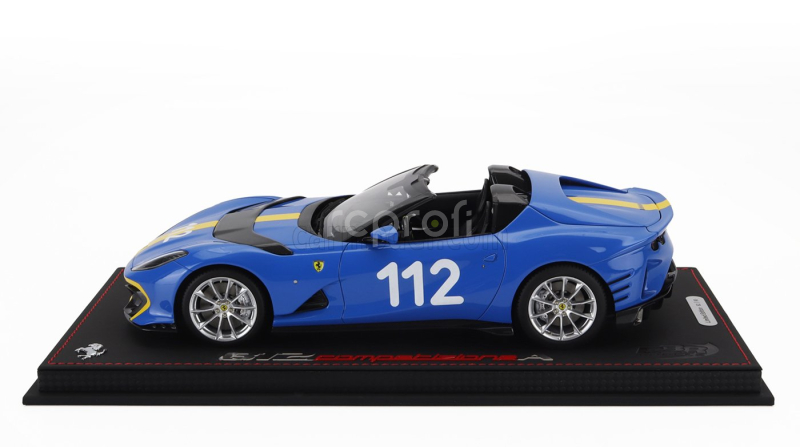 Bbr-models Ferrari 812 Competizione A Spider N 112 2022 - Con Vetrina - With Showcase 1:18 French Racing Blu - Modrá Žlutá