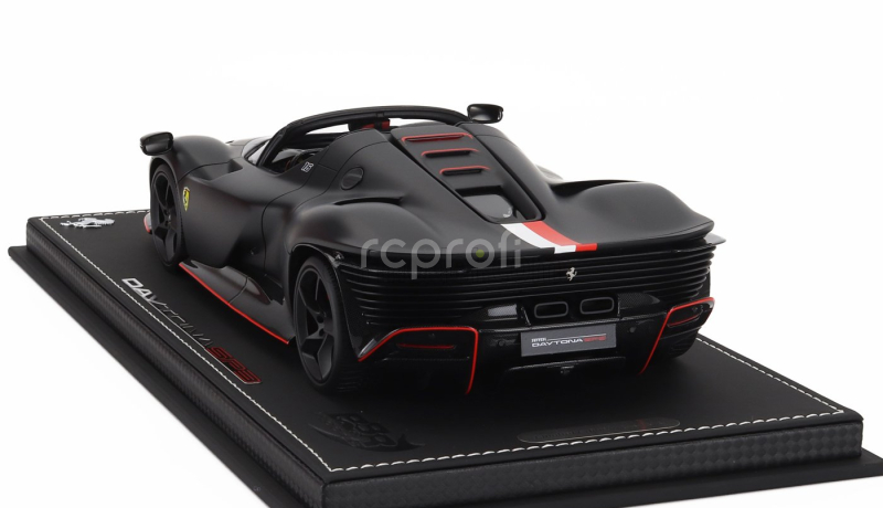 Bbr-models Ferrari Daytona Sp3 Open Roof Icona Principato Di Monaco Livery N 16 Personal Car Charles Leclerc 2022 - Con Vetrina - With Showcase 1:18 Matt Black