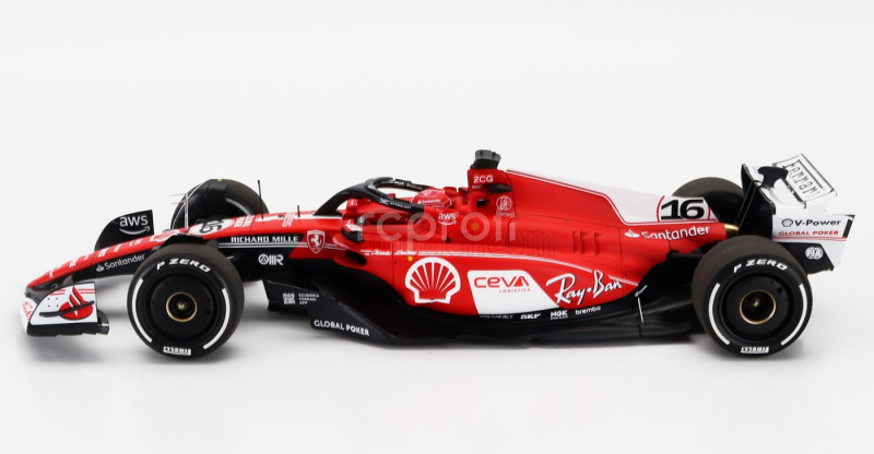 Bbr-models Ferrari F1  Sf-23 Team Scuderia Ferrari N 16 2nd Las Vegas Usa Gp 2023 Charles Leclerc 1:18 Červená Bílá Černá