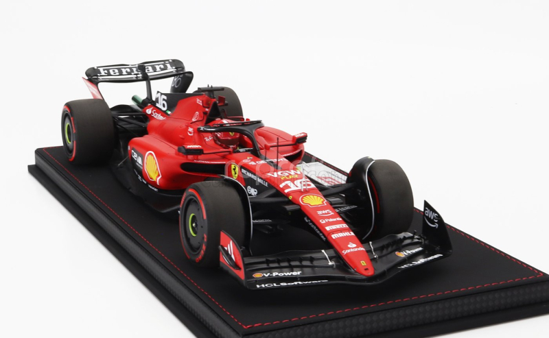 Bbr-models Ferrari F1  Sf-23 Team Scuderia Ferrari N 16 3rd Belgium Spa Gp 2023 Charles Leclerc - Con Vetrina - With Showcase 1:18 Červená Černá