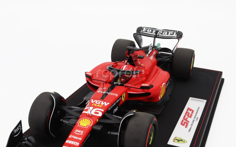 Bbr-models Ferrari F1  Sf-23 Team Scuderia Ferrari N 16 3rd Belgium Spa Gp 2023 Charles Leclerc - Con Vetrina - With Showcase 1:18 Červená Černá