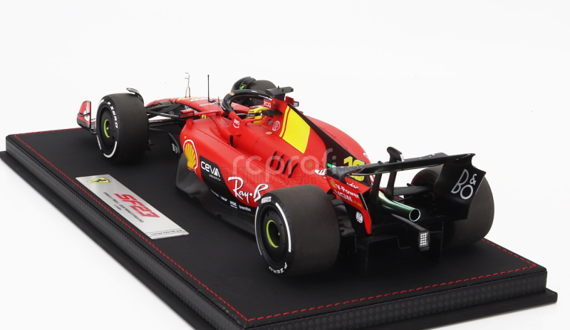 Bbr-models Ferrari F1  Sf-23 Team Scuderia Ferrari N 16 4th Monza Italy Gp 2023 Charles Leclerc - Con Vetrina - With Showcase 1:18 Červená Černá Žlutá