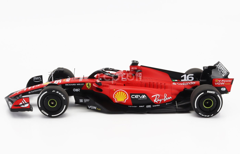 Bbr-models Ferrari F1  Sf-23 Team Scuderia Ferrari N 16 4th Singapore Gp 2023 Charles Leclerc 1:18 Červená Černá