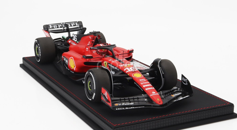 Bbr-models Ferrari F1  Sf-23 Team Scuderia Ferrari N 16 4th Singapore Gp 2023 Charles Leclerc - Con Vetrina - With Showcase 1:18 Červená Černá