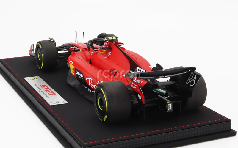 Bbr-models Ferrari F1  Sf-23 Team Scuderia Ferrari N 55 Belgium Spa Gp 2023 Carlos Sainz - Con Vetrina - With Showcase 1:18 Červená Černá