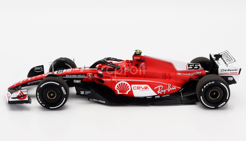 Bbr-models Ferrari F1  Sf-23 Team Scuderia Ferrari N 55 Las Vegas Usa Gp 2023 Carlos Sainz 1:18 Červená Bílá Černá