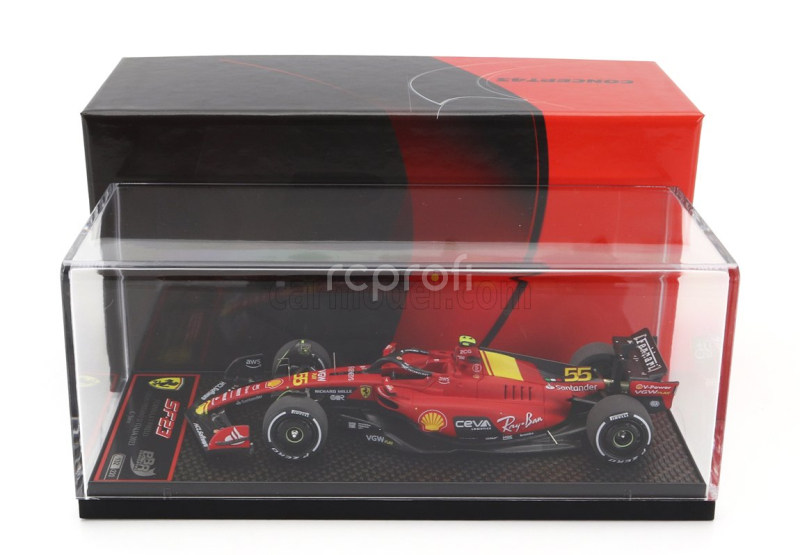 Bbr-models Ferrari F1  Sf-23 Team Scuderia Ferrari N 55 Pole Position 3rd Monza Italy Gp 2023 Carlos Sainz 1:43 Červená Černá Žlutá