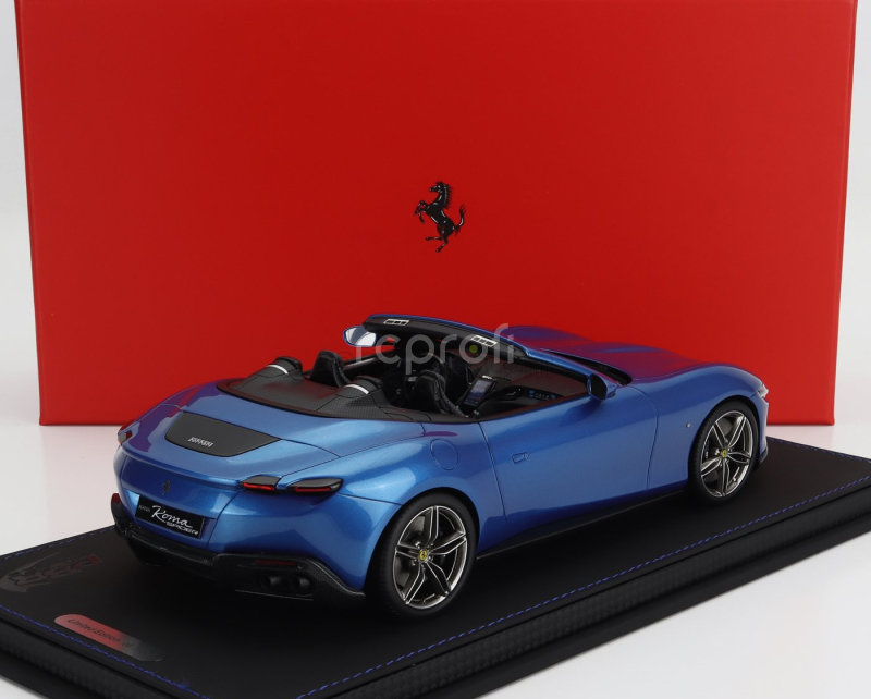 Bbr-models Ferrari Roma Spider Open 2020 - Con Vetrina - With Showcase 1:18 Blu Corsa - Modrá Met