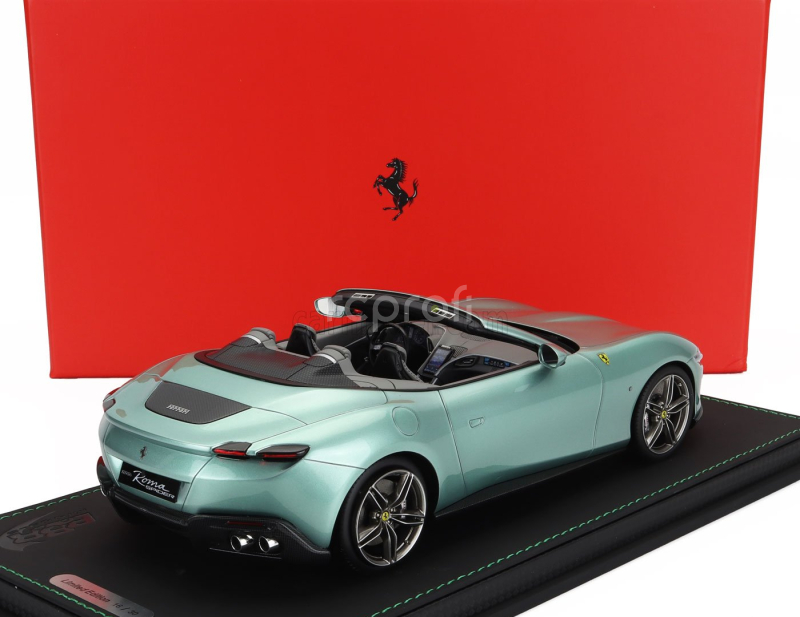 Bbr-models Ferrari Roma Spider Open 2020 - Con Vetrina - With Showcase 1:18 Verde Tevere - Zelená Met