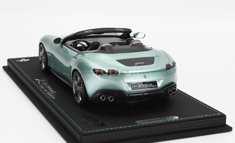 Bbr-models Ferrari Roma Spider Open 2020 - Con Vetrina - With Showcase 1:18 Verde Tevere - Zelená Met