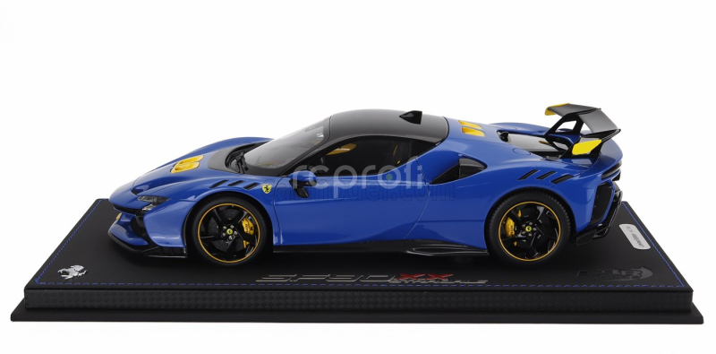 Bbr-models Ferrari Sf90 Xx Stradale 2024 - Con Vetrina - With Showcase 1:18 Azzurro Dino - Světle Modrá Černá Žlutá