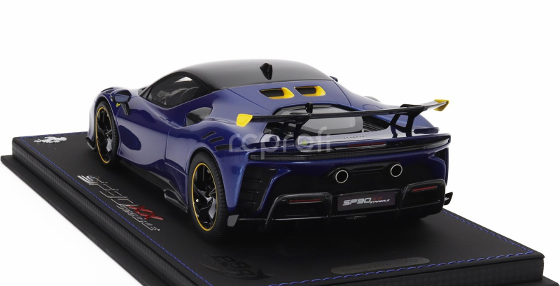 Bbr-models Ferrari Sf90 Xx Stradale 2024 - Con Vetrina - With Showcase 1:18 Blu Tour De France - Modrá Met Žlutá Černá