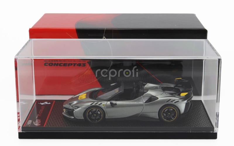 Bbr-models Ferrari Sf90 Xx Stradale Spider 2024 1:43 Grigio Competizione - Šedá Žlutá Černá