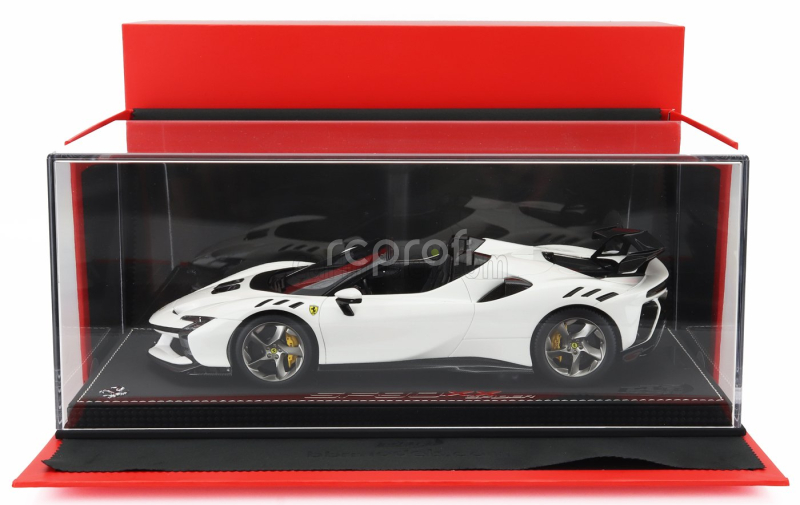 Bbr-models Ferrari Sf90 Xx Stradale Spider 2024 - Con Vetrina - With Showcase 1:18 Bianco Cervino - Bílá Černá