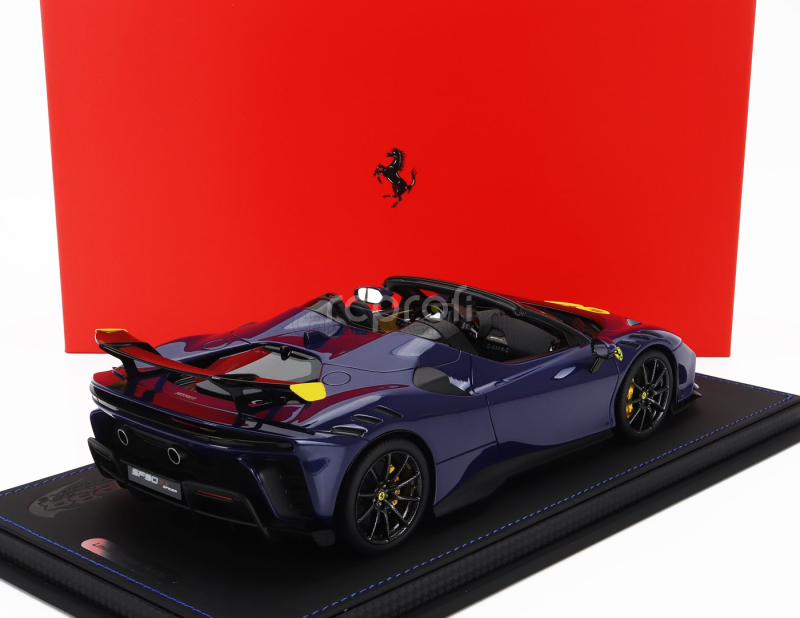 Bbr-models Ferrari Sf90 Xx Stradale Spider 2024 - Con Vetrina - With Showcase 1:18 Blu Elettrico - Modrá Žlutá