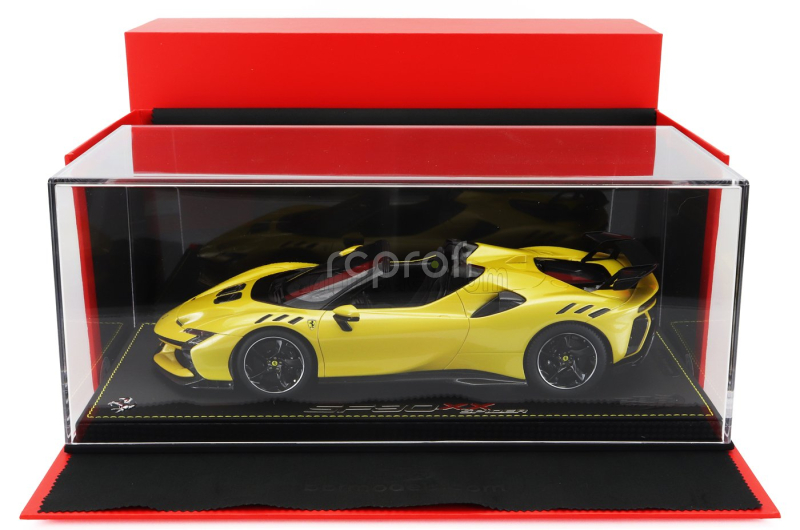 Bbr-models Ferrari Sf90 Xx Stradale Spider 2024 - Con Vetrina - With Showcase 1:18 Giallo Montecarlo - Žlutá S Černou