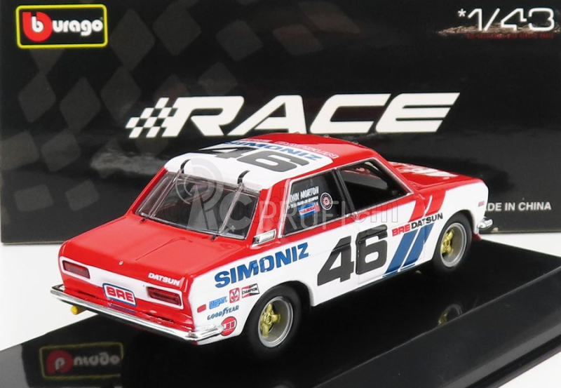 Bburago Datsun 510 Bre N 46 Racing 1972 1:43 Bílá Modrá Červená