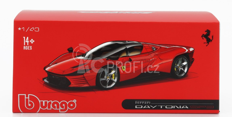 Bburago Ferrari Daytona Sp3 2022 1:43 Rosso Corsa 322 Červená