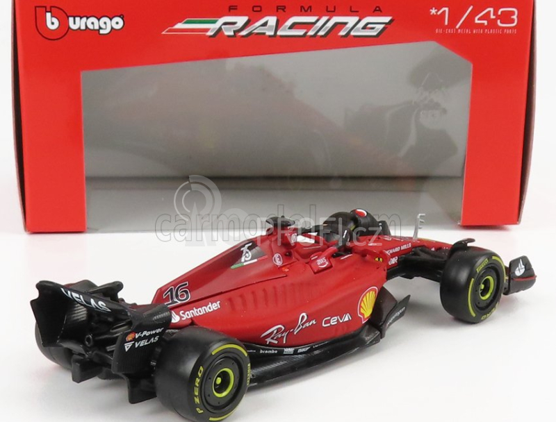 Bburago Ferrari F1-75 Scuderia Ferrari N 16 Season 2022 Charles Leclerc 1:43, červená