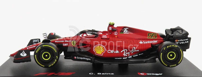 Bburago Ferrari F1-75 Scuderia Ferrari N 55 Season 2022 Carlos Sainz 1:43, červená