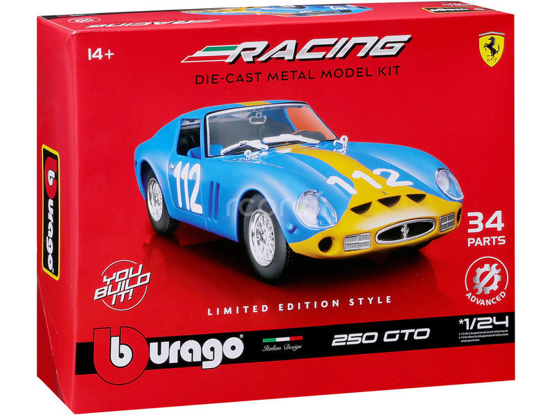 Bburago Ferrari GTO 250 1:24 Kit modrá