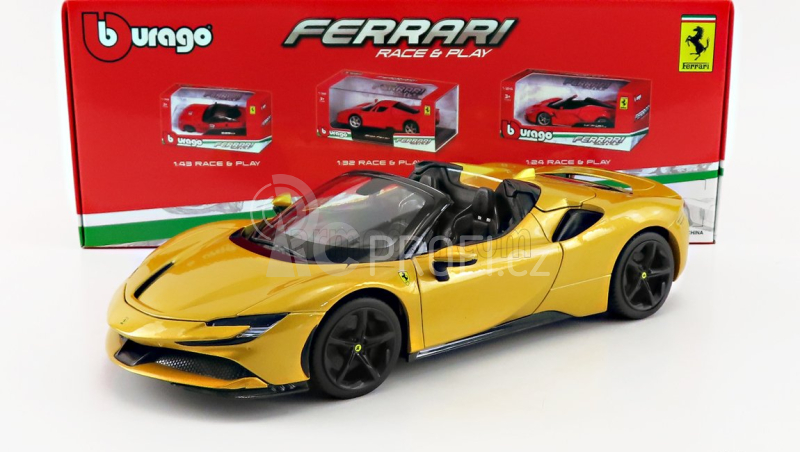 Bburago Ferrari SF90 Spider 1:18 žlutá metalíza