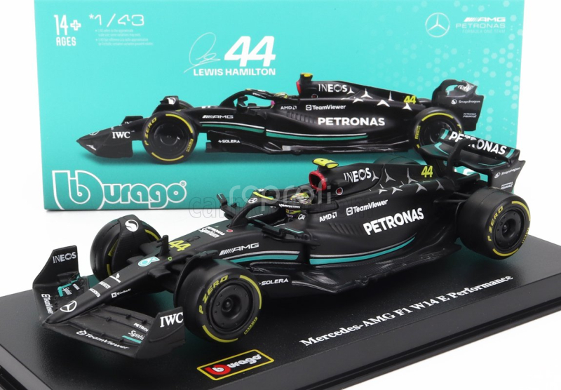 Bburago Mercedes gp F1 W14 Team Mercedes-amg Petronas F1 N 44 1:43, černá