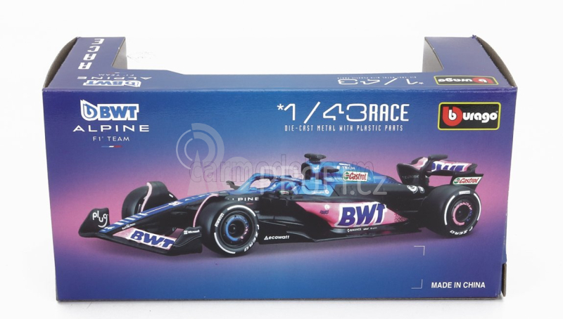 Bburago Renault F1  A523 Team Bwt Alpine F1 N 10 Season 2023 Pierre Gasly 1:43 Modrá Černá Růžová