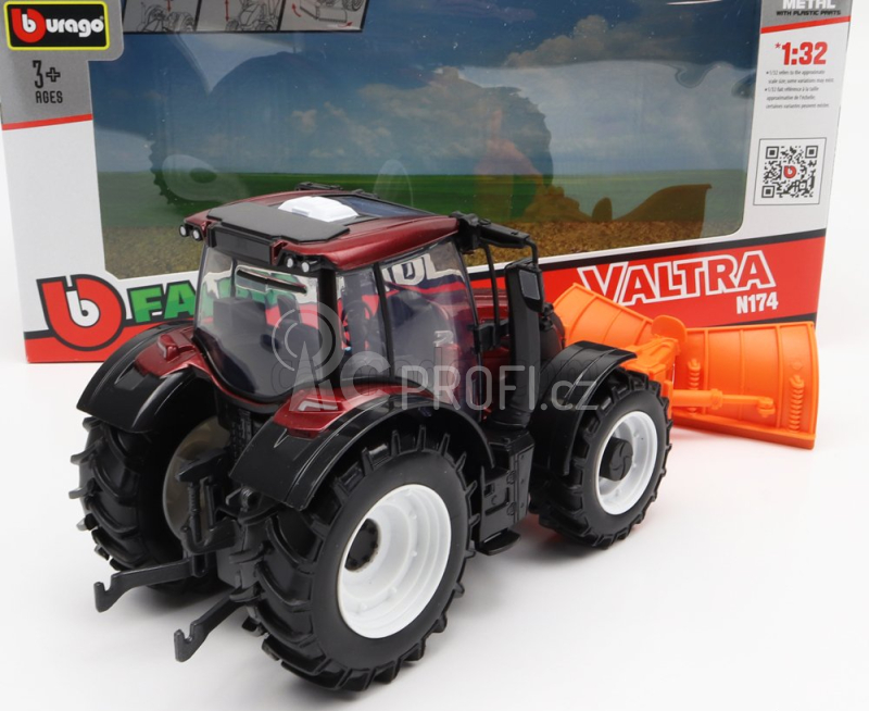 Bburago Valtra N174 Tractor 2017 1:32 Červená Černá