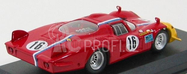 Best-model Alfa romeo 33.2 Coda Lunga N 16 Prove Spa 1968 T.pilett 1:43 Červená Žlutá