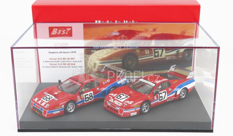 Best-model Ferrari Set 2x 512bb Lm Team Jms Pozzi Racing N 67 N 68 1:43, červená