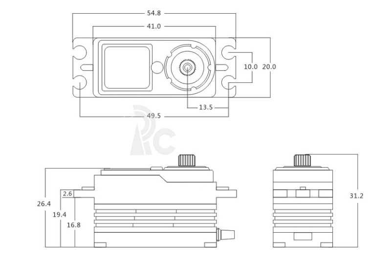 BH615S SSR HiVOLT BRUSHLESS Digital servo - LOW PROFILE (15 kg-0,045s/60°)