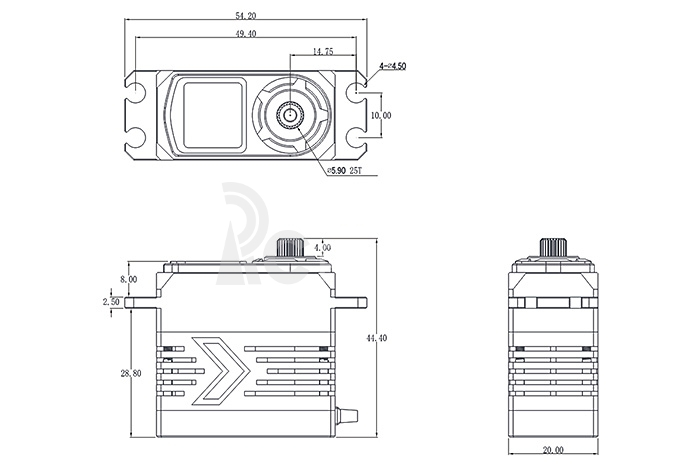 BH922S Hi Volt Brushless servo (22 kg)