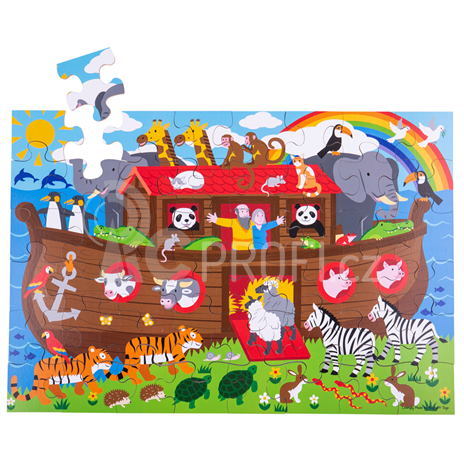 Bigjigs Toys Podlahové puzzle Noemova archa 48 dílků