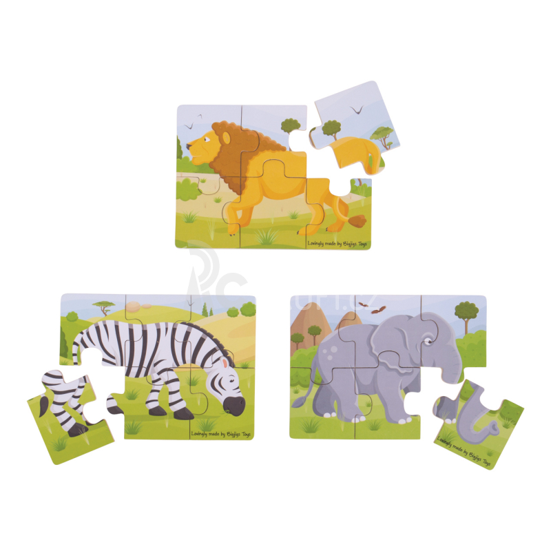 Bigjigs Toys Puzzle 3v1 safari zvířátka