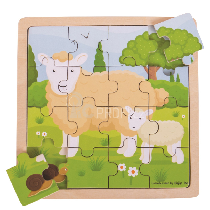 Bigjigs Toys puzzle - Ovečka s jehňátkem