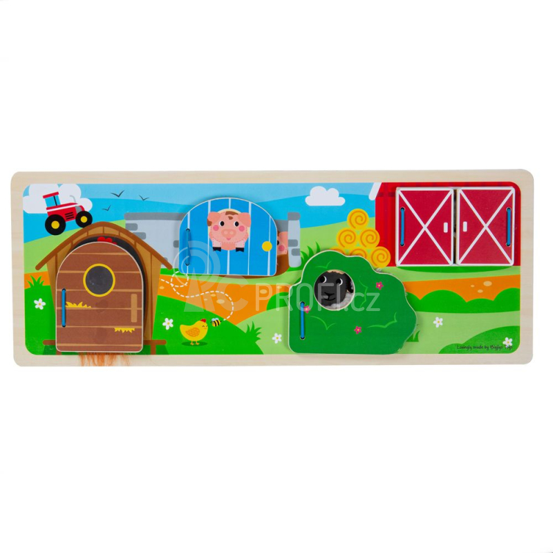 Bigjigs Toys Senzorické puzzle farma