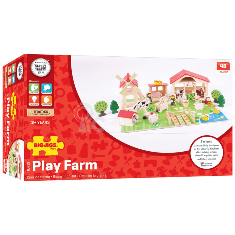 Bigjigs Toys - Velká dřevěná farma - sleva