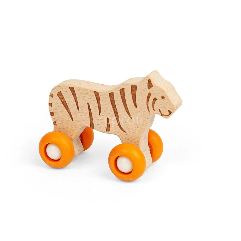 Bigjigs Toys Zvířátko na kolečkách Safari Tygr