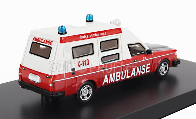 Bos-models Volvo 265 (base 244) Ambulance Van 1976 1:87 Červená Bílá Černá