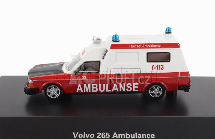 Bos-models Volvo 265 (base 244) Ambulance Van 1976 1:87 Červená Bílá Černá